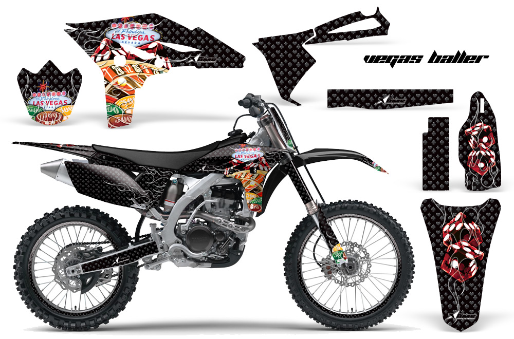 Yamaha YZ250F 2010 Graphics Kit VEGAS BALLER-BLACK-NP